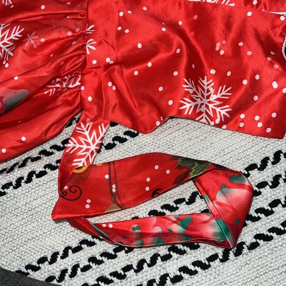 Girls Christmas Printed Holiday Dress NWOT - Picture 8 of 11